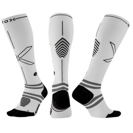 STOX Energy Socks, Men's Running Socks, Compression Class 23-32 mmHg, Thin Footbed, Compression Stockings, Running Compression Socks, Support Stockings, Thrombosis Stockings, Compression Socks, white