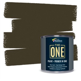 THE ONE Paint & Primer: Most Durable All-in-One Furniture Paint, Cabinet Paint, Front Door Paint, Wall Paint, Bathroom, Kitchen - Fast Drying Craft Paint Interior/Exterior (Brown, Gloss, 8.5oz)