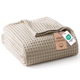 Exclusivo Mezcla 100% Cotton Blanket Queen Size for Bed, Khaki