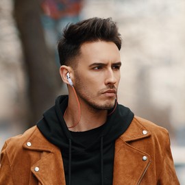 Lawonda Anti-Lost Neck Strap for Airpods, PU Leather Strong Magnetic Necklace Holder String, Compatible with AirPods 1&2/ Pro /3rd /Pro 2 Pink Gold