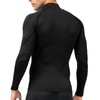 LWISMIL Black Compression Shirt Men Turtle Neck Dry Cool Workout