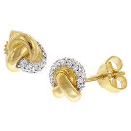 trendor Damen-Ohrringe 925 Silber Vergoldet Zirkonia Ohrstecker exquisiter Ohrschmuck für Frauen, perfekte Geschenkidee und elegantes Accessoire, 68678