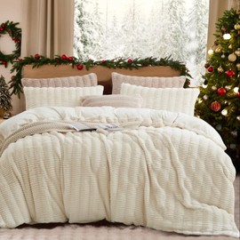 Lanqinglv Pillowcase40 x 80 cm, Set of 2, Plush, Flannelette, Flannel, Fluffy, Decorative Pillowcase, Double Pack, White, Winter Pillowcase Set