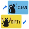 2pcs Double-Sided Black Cat Clean Dirty Dishwasher Magnet