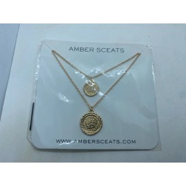 Amber Sceats Double Chain Coin Layered Necklace