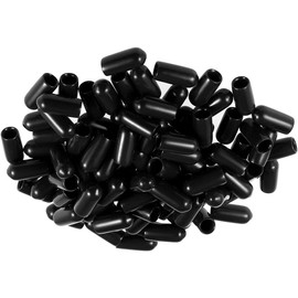 MACHSWON 100pcs Rubber End Caps 5mm Inner Diameter Vinyl Round End Caps Screw Thread Protective Caps for Protecting Screws, Pipes, Cables, Wires etc