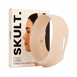 SKULT Faja moldeadora facial de colágeno para mentón y mandíbula (2 unidades), correa reutilizable para la barbilla para dormir, máscara moldeadora de mandíbula ajustable, faja facial transpirable y r