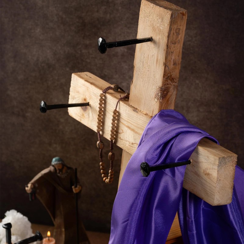 Trasextra 3 Pcs Hand Forged Nails,Hand Forged Crucifixion Nails,Jesus Cross,Iron