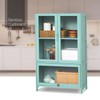 MoNiBloom Bamboo Storage Cabinet with Doors 3 Tier Bamboo Sideboard