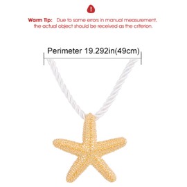 POYAMUSE Elegant Beach-Inspired Starfish Necklace for Women, Chunky Rope Choker Necklace with Gold Starfish Pendant, Seaside Necklace Jewelry for Summer Vacations and Coastal Getaways - M Silver