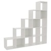 OSCHF Ladder Cube Storage Bookcase - Wooden L-Shaped 5-Tier Corner