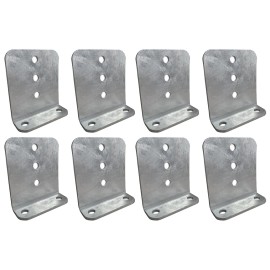 Brickyard 8 Pack - 6" Galvanized L-Type Boat Trailer Bunk Bracket, Heavy Duty