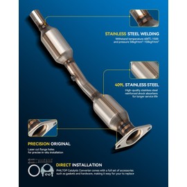 PHILTOP Catalytic Converter Stainless Steel Direct-Fit Replacement For 2003-2008 Corolla/Matrix/Vibe FWD 1.8L Replace 53717, 642165 (EPA Compliant)