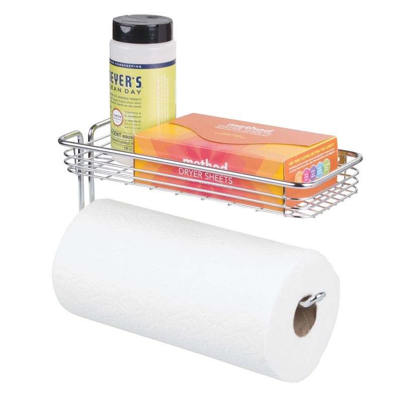 mDesign Kitchen Roll Holder Wall Holder for Paper Rolls in
