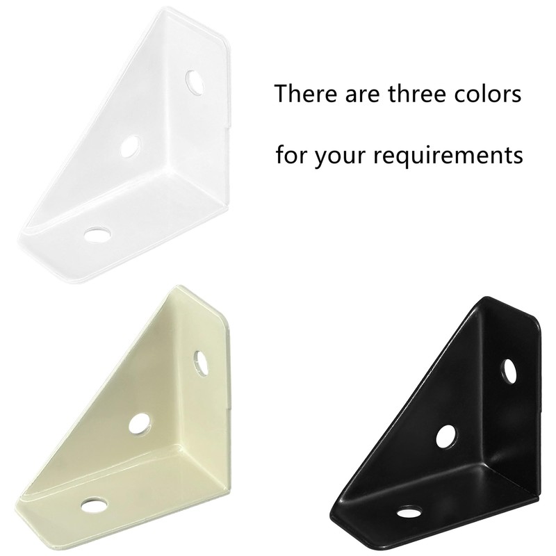 12 PCS Triangle Corner Brackets,Angle Support for Furniture Fastening (White)