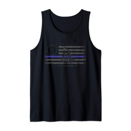 Thin Blue Line, Betsy Ross + Gadsden Snake Tactical Black Tank Top