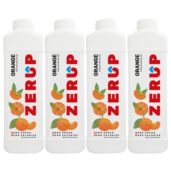 Zerup Zero Sugar Orange Syrup, Sugar-Free Water Enhancer, Zero Calories