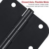 30 Pack Rounded Matte Black Door Hinges 3.5 Inch 5/8"
