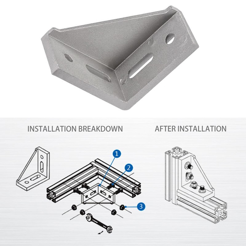 6 x Angle Mounting Corner Brackets, 40 x 80 Aluminium