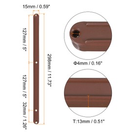 sourcing map Drawer Slides, 12Pcs 300mm - Plastic Drawer Rails, Side Mounted Grooved Guide Rails for Cabinet Drawers Bedside Tables Wardrobe Dressers (Brown)