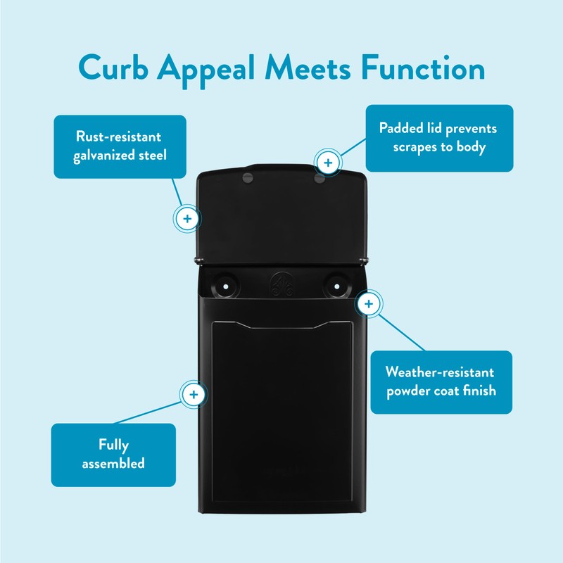 Architectural Mailboxes 2681B Black Marina Wall Mount Mailbox, Small