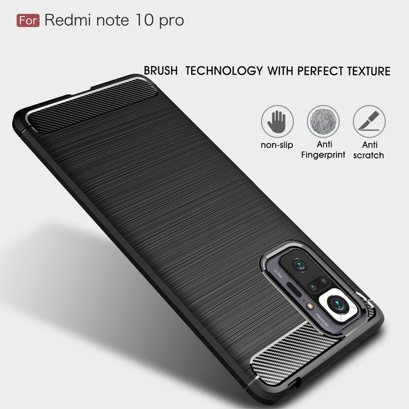 CruzerLite Case Compatible with Redmi Note 10 Pro Case, Carbon