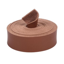 Faux Leather Strap 1 Inch Wide 79 Inches Long Flat Leather Straps Soft Smooth PU Leather Strips for DIY Crafts Project, Traction Ropes, Bag Straps,Tooling Belts (Dark Brown)