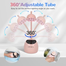 LIORA UV LED Nail Lamp- Gooseneck UV Gel Nails Light for Polish Flash Curing Light Smart 24W Cordless USB Rechargeable with Four Timers Automatic Sensor for Nail Salon Home DIY Nail Art(Pink)