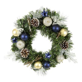 Christmas Wreath Decorated with Christmas Tree Bauble Star Cones Branches Apple Advent Wreath Door Wreath Fir Wreath Wall Decoration Door Decoration Table Wreath Christmas Decoration Wreaths Natural