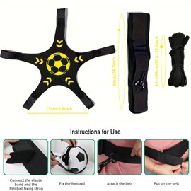 Soccer Training Belt,Soccer/Volleyball/Rugby Trainer,Hands-Free Adjustable Solo Soccer Trainer - Fits Ball Sizes 3, 4, and 5
