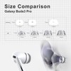 diofit Premium Multi-Flange Eartips Compatible with Galaxy Buds3 Pro (White,