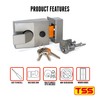 TSS Standard Non-Deadlocking Nightlatch, 60mm Backset, Complete with Rim Cylinder