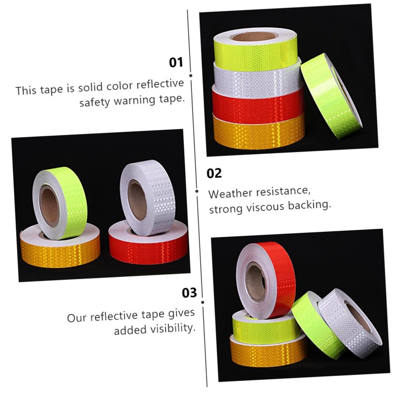 ULTECHNOVO Safety Indicator Neon Fluorescent Reflective Tape Waterproof Security Tape