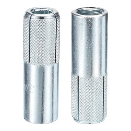 DTGN 3/4" x 3-1/8" Drop-in Anchors - 2 Pack - Good for Dry Walls Hollow Bricks Plaster - Carbon Steel Sleeve Anchors Tool Expansion Anchors - Silver