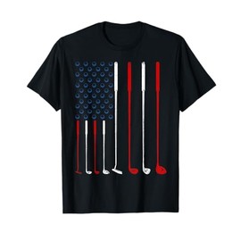 Golf Clubs American Flag T-Shirt