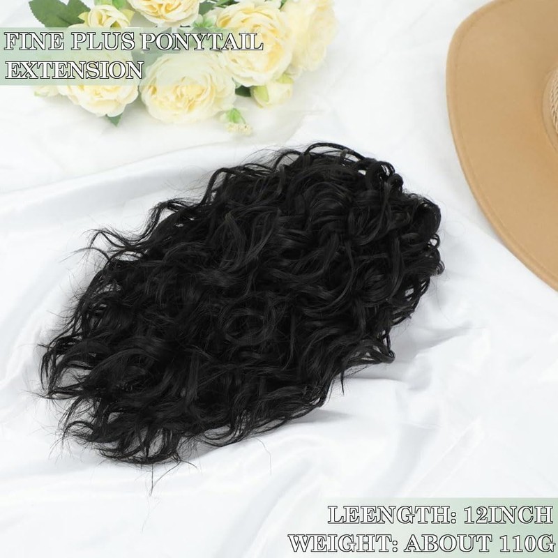 Fine Plus Claw Clip Ponytail Extension, 30.48 cm Short Curly