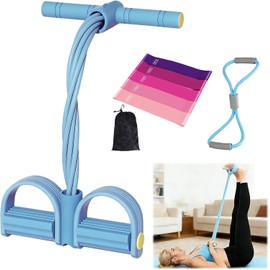 Kit Pilates 5 en 1 Profesional para Mujeres - Bandas Elásticas de Resistencia + Pedal Estirador de Tobillo de 8 Tubos Tensor de Tobillo Ajustables para Fitness/Yoga/Gym/Hogar