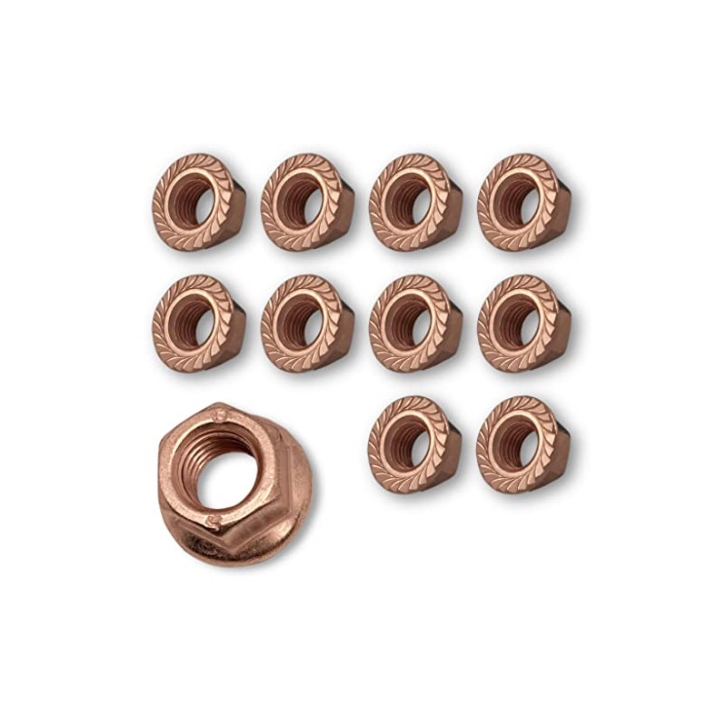 Copper Nut M10 Manifold Turbocharger Exhaust Holder Self-Locking SW14 CU