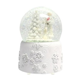 Roman 134188 White Santa Musical LED Swirl Dome, 6.2-inch Height