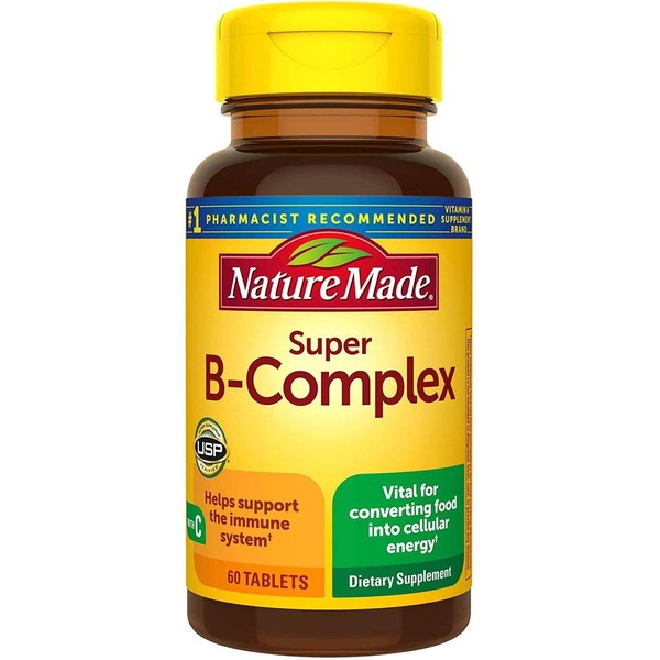 Nature Made Super B-Complex with Vitamin C and Folic Acid, 60 Tablets