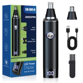Yinowt Ear and Nose Hair Trimmer for Men, 2025 Painless USB Rechargeable Eyebrow & Facial Hair Trimmer, 13,000 RPM Precision Tool with Powerful Motor and Dual-Edge Blades, IPX7 Waterproof