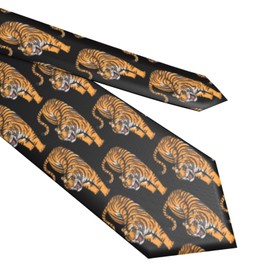 GONGTAOMO Vintage Tiger Wild Cat Climbing Down Mens Novelty Necktie Ties Funny Neckties Fashion Neck Ties Wedding Business Party Gifts
