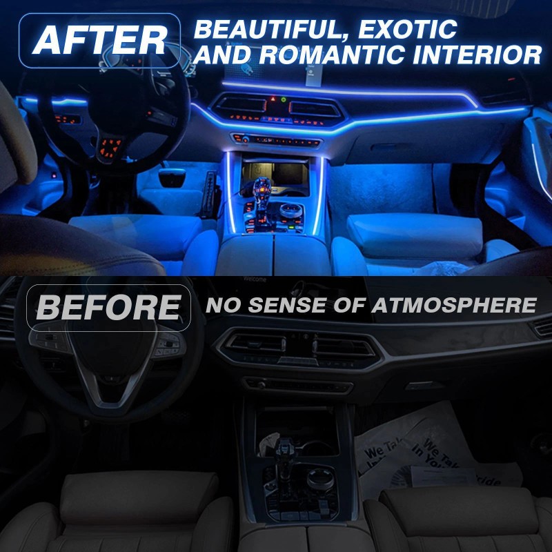 MICTUNING Interior Car LED Strip Lights, RGB 6-in-1 Neon Atmosphere