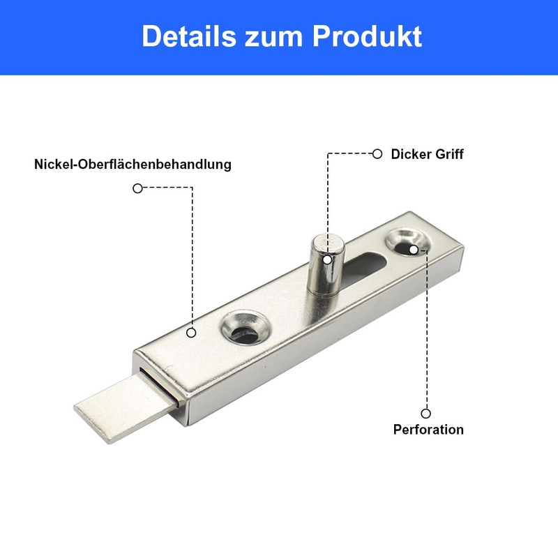 Silkwish Pack of 4 Small Metal Furniture Latches - 70