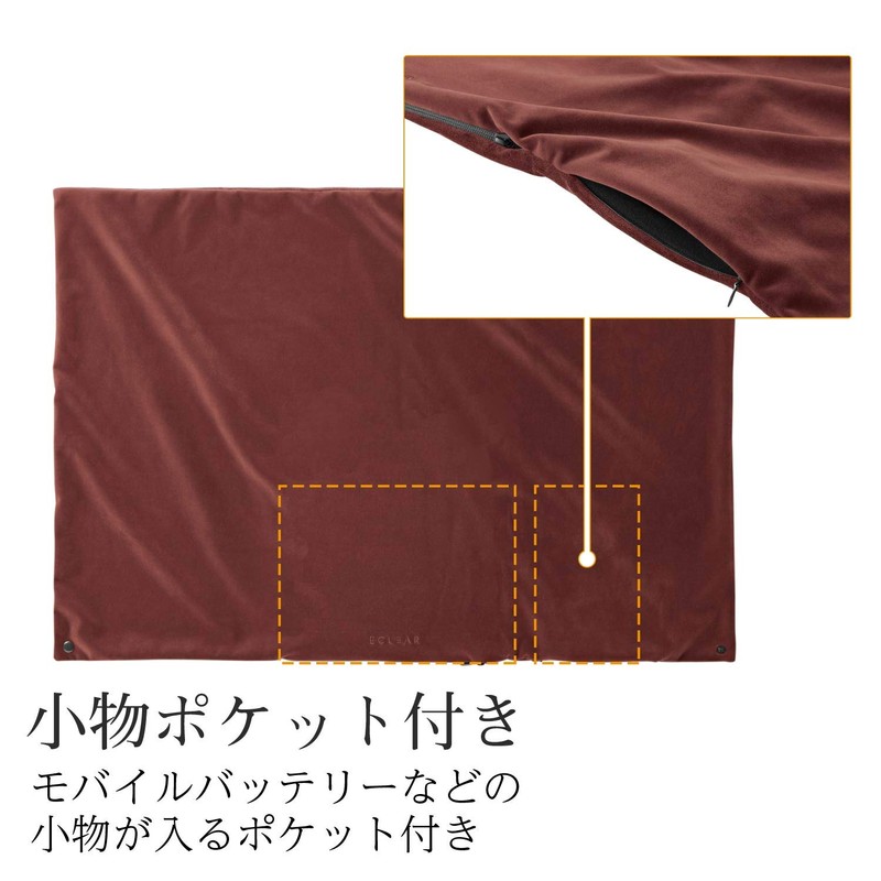 エレコム エクリアwarm USBブランケット ホッと癒やされ42℃ A4サイズに小さくまとまる モバイルバッテリーOK 洗濯可 タイマー機能 ミニポケット ボタン付き