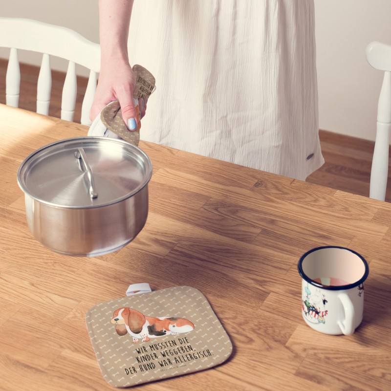 Mr. & Mrs. Panda Basset Hound Dog Pot Holder Gift