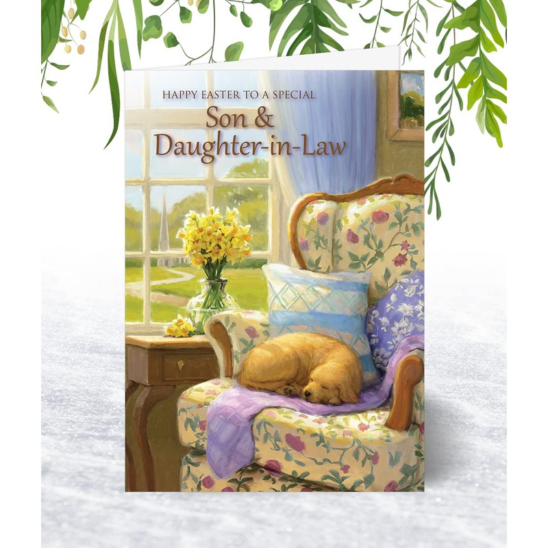 Son & Daughter-In-Law Easter Card - Time for a Nap