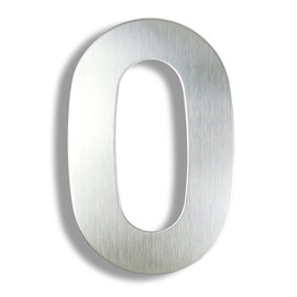 HASWARE 304 Stainless Steel Modern House Number Powder Coating Stylish Door Alphabet Plaque Street Home Decor (0, 12 Inch Silver)