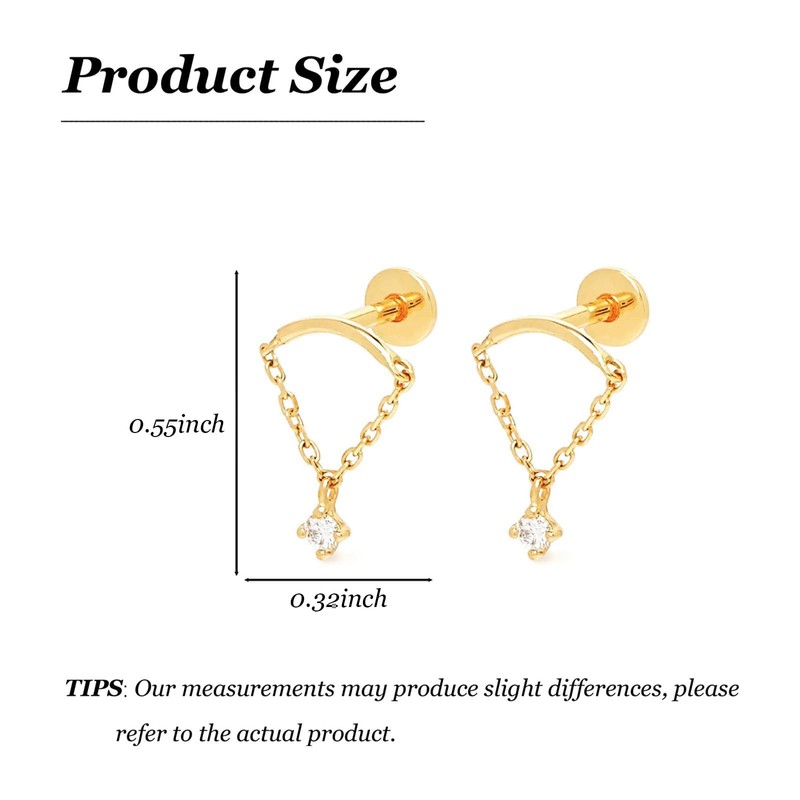 Hidden Helix Earrings for Women Dangle Helix Jewelry Rhinestone Chain