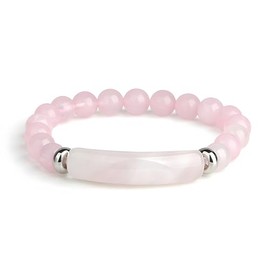 Nexoluxa Pink Bracelet Link Pheromone Bracelet Rose Quartz Pheromone Bracelet for Women 8mm Healing Crystal Beads Stretch Luck Energy Chakra Stone Beaded Bangle Jewelry Gifts for Women - Pink